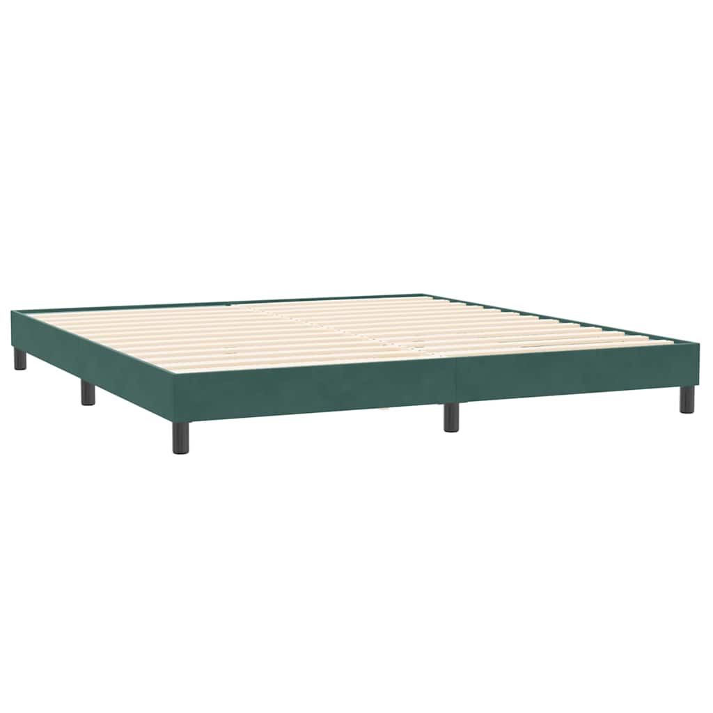 Letto a Molle senza Materasso Verde Scuro 200x210 cm Velluto - homemem39
