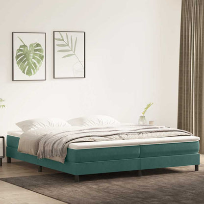 Letto a Molle senza Materasso Verde Scuro 200x210 cm Velluto - homemem39
