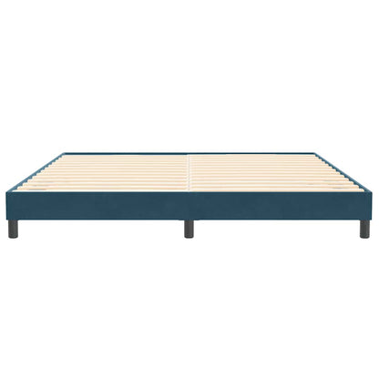 Letto a Molle senza Materasso Blu Scuro 200x210 cm in Velluto