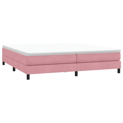Letto a Molle senza Materasso Rosa 200x210 cm in Velluto - homemem39