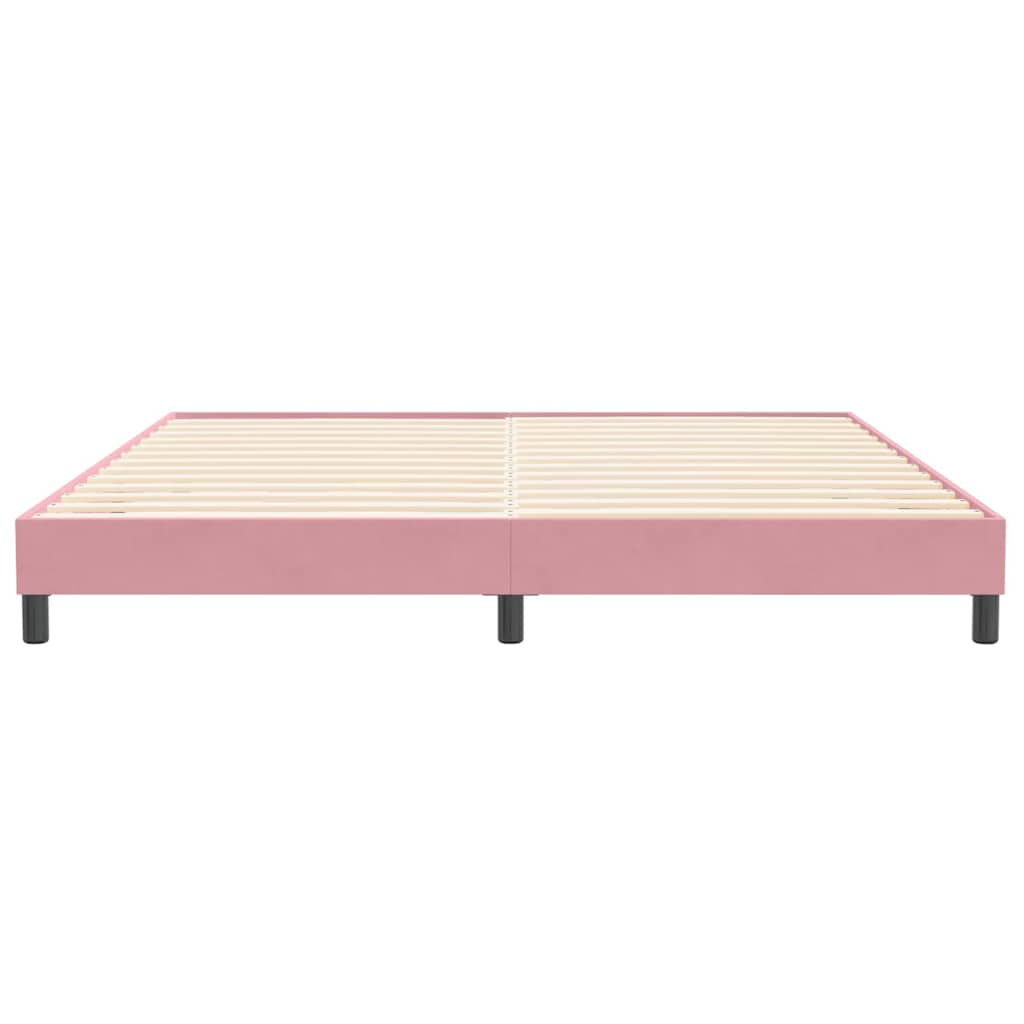 Letto a Molle senza Materasso Rosa 200x210 cm in Velluto - homemem39