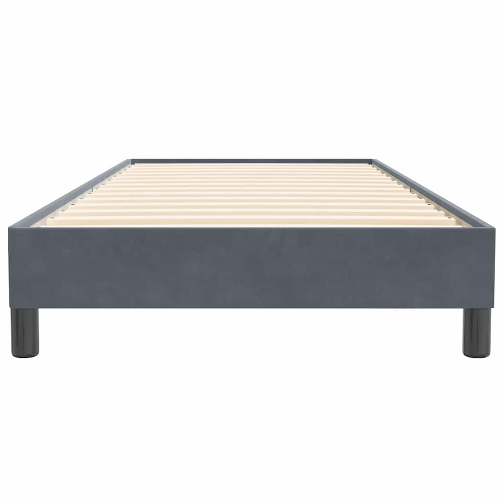 Letto a Molle senza Materasso Grigio Scuro 80x220 cm Velluto | homemem39