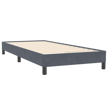 Letto a Molle senza Materasso Grigio Scuro 80x220 cm Velluto | homemem39