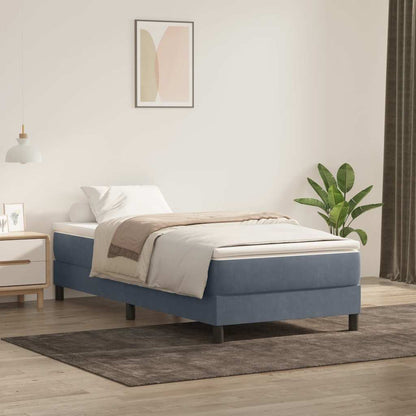 Letto a Molle senza Materasso Grigio Scuro 80x220 cm Velluto | homemem39