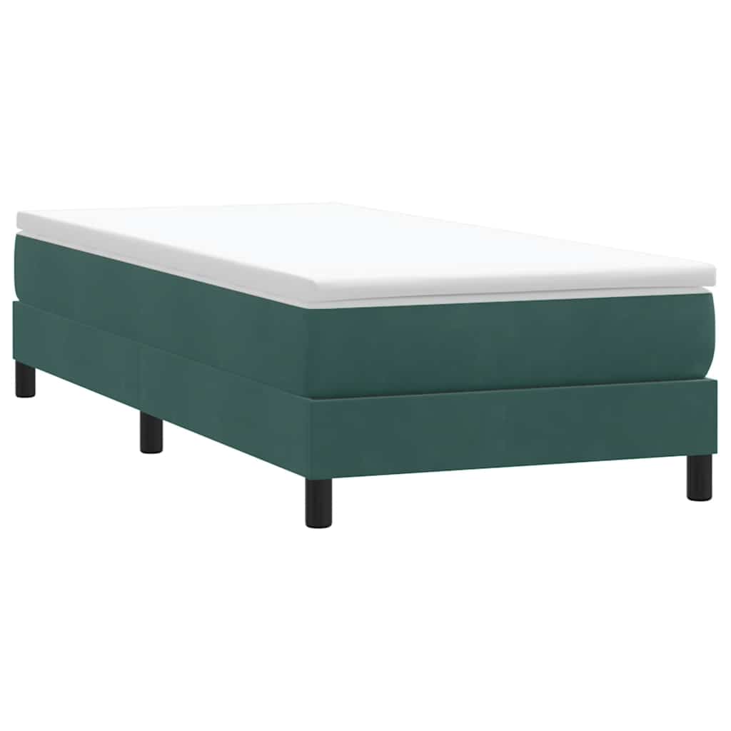 Letto a Molle senza Materasso Verde Scuro 80x220 cm Velluto - homemem39