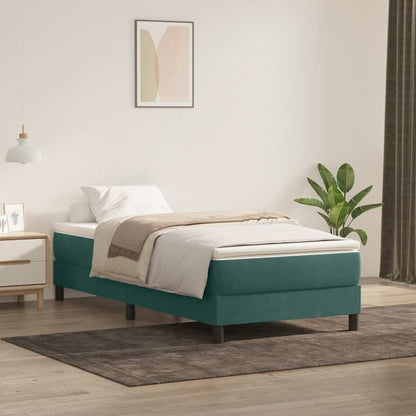 Letto a Molle senza Materasso Verde Scuro 80x220 cm Velluto - homemem39