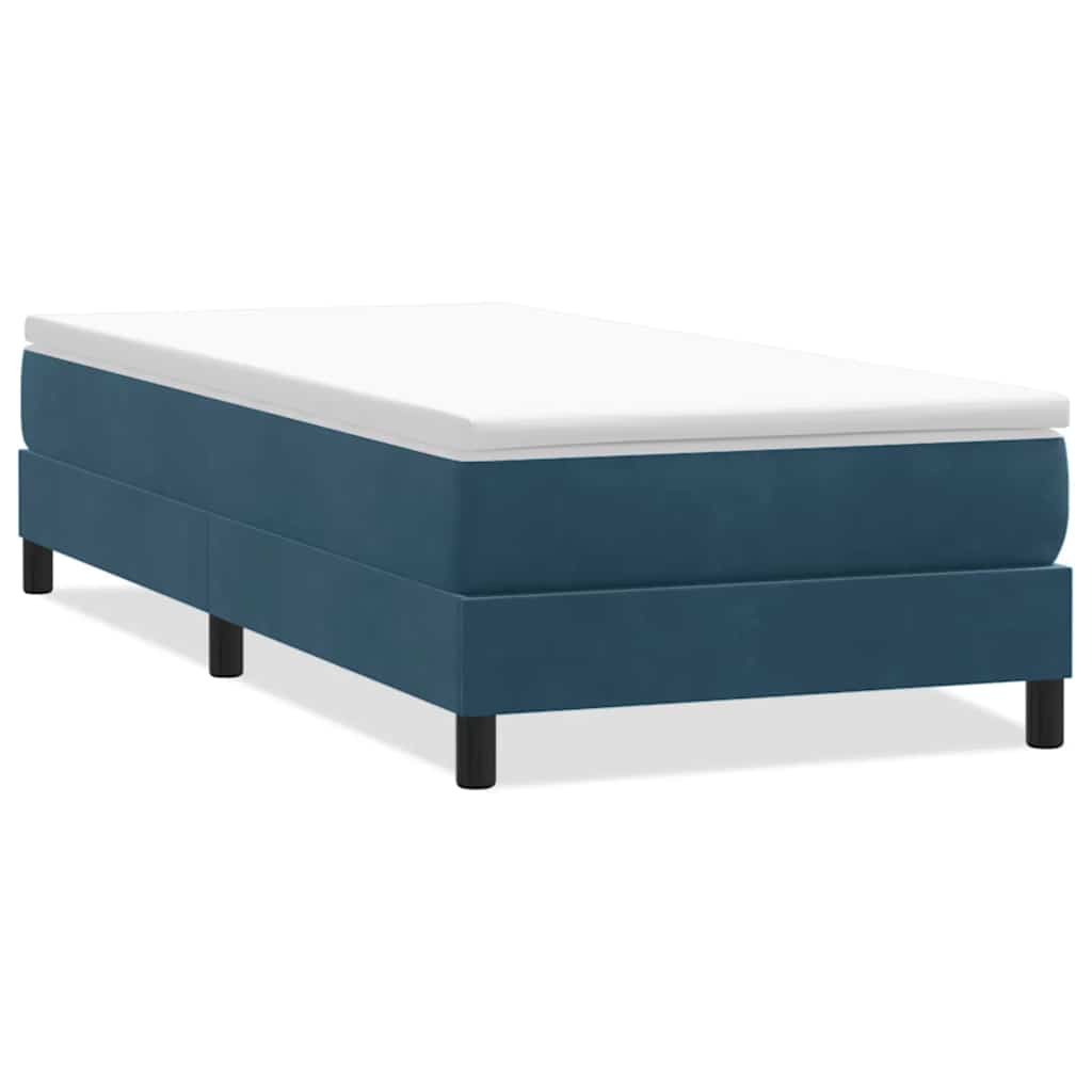 Letto a Molle senza Materasso Blu Scuro 80x220 cm Velluto | homemem39