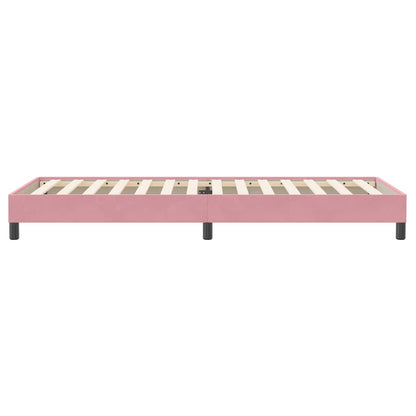 Letto a Molle senza Materasso Rosa 80x220 cm Velluto | homemem39