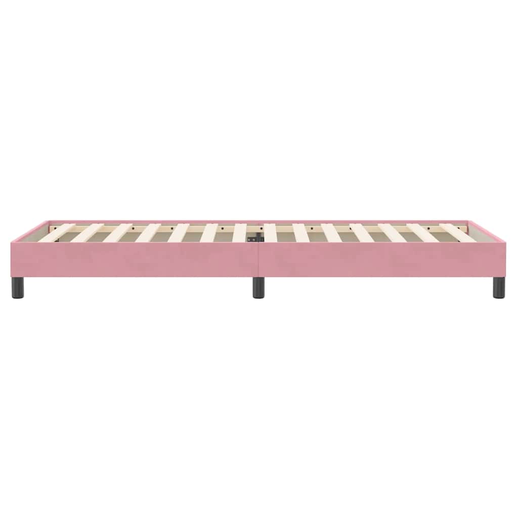 Letto a Molle senza Materasso Rosa 80x220 cm Velluto