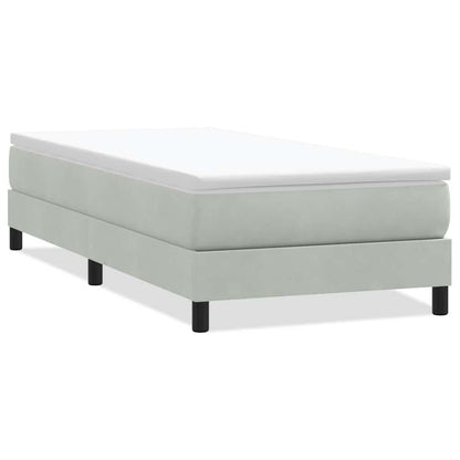 Letto a Molle senza Materasso Grigio Chiaro 90x220 cm Velluto | homemem39