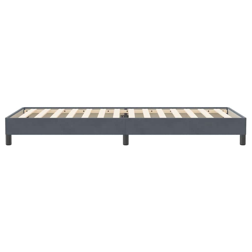 Letto a Molle senza Materasso Grigio Scuro 90x220 cm Velluto