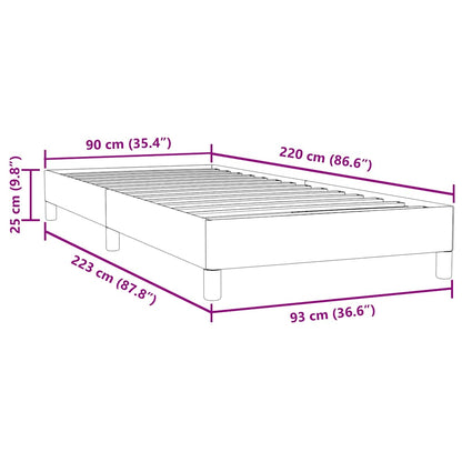 Letto a Molle senza Materasso Grigio Scuro 90x220 cm Velluto | homemem39
