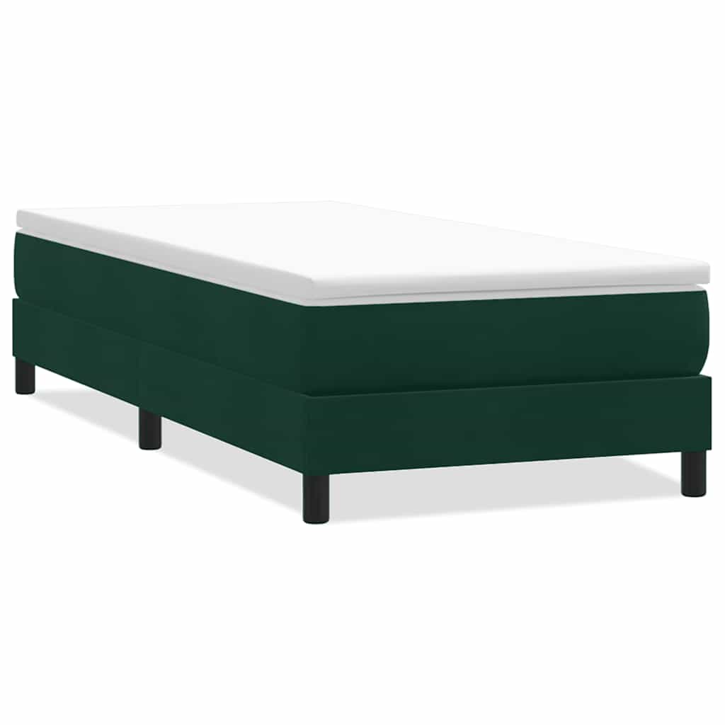 Letto a Molle senza Materasso Verde Scuro 90x220 cm Velluto | homemem39
