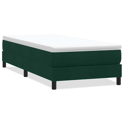 Letto a Molle senza Materasso Verde Scuro 90x220 cm Velluto