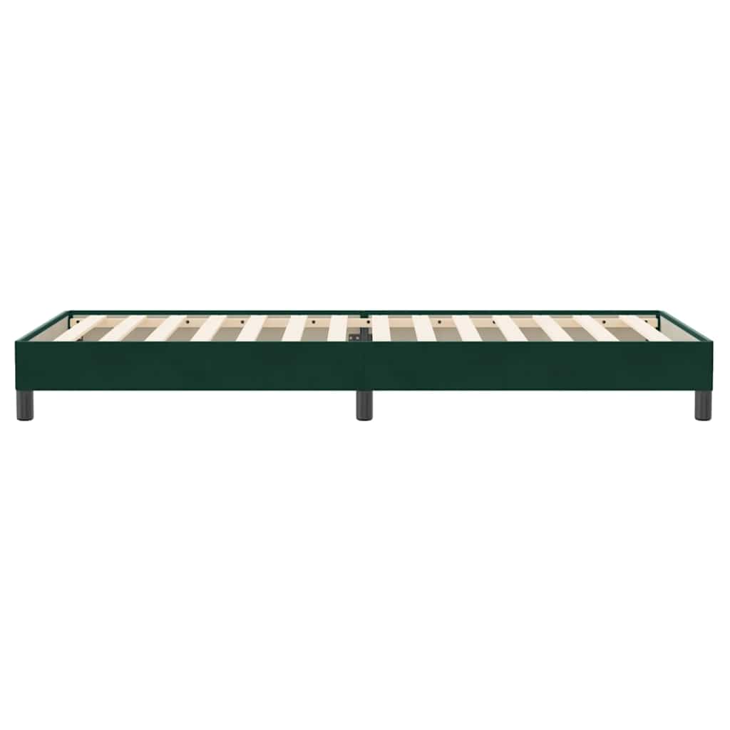 Letto a Molle senza Materasso Verde Scuro 90x220 cm Velluto