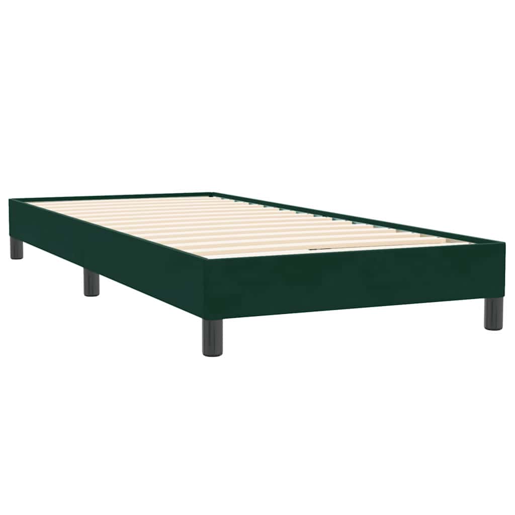 Letto a Molle senza Materasso Verde Scuro 90x220 cm Velluto | homemem39