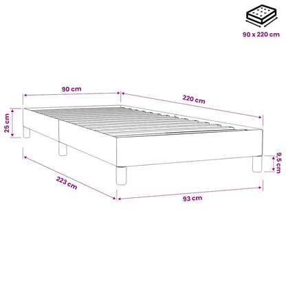 Letto a Molle senza Materasso Verde Scuro 90x220 cm Velluto