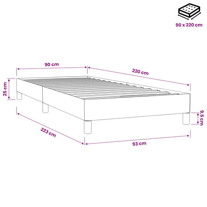Letto a Molle senza Materasso Verde Scuro 90x220 cm Velluto