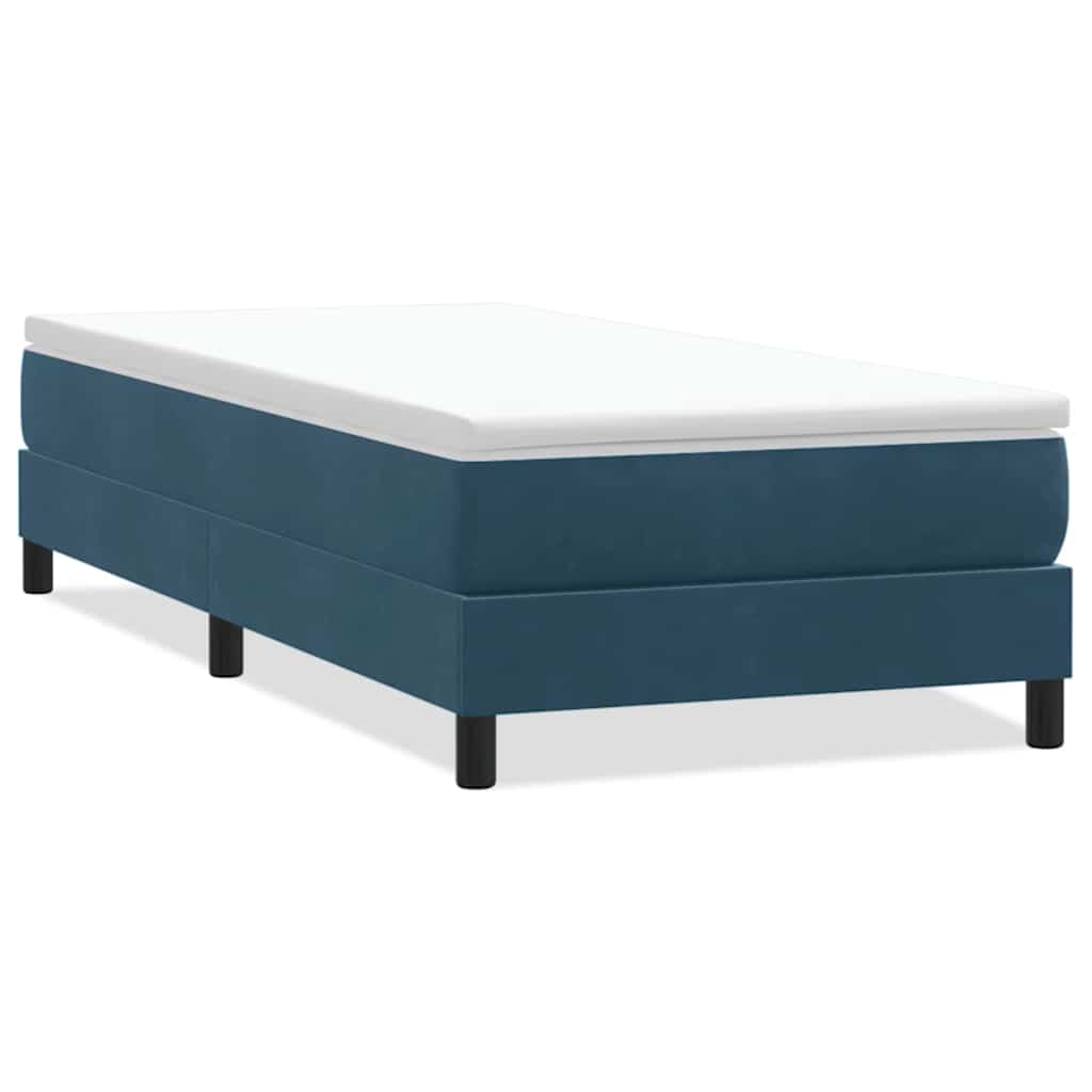 Letto a Molle senza Materasso Blu Scuro 90x220 cm Velluto | homemem39