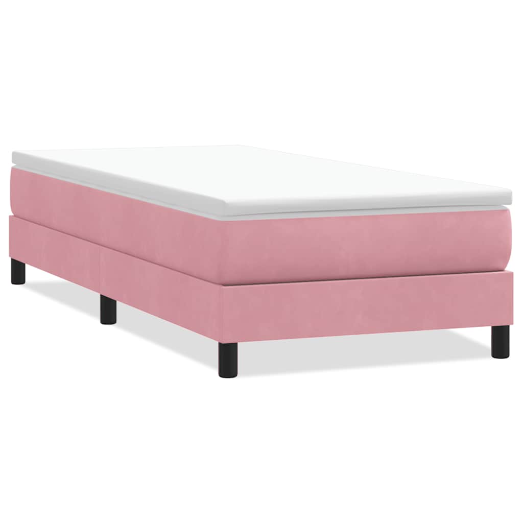Letto a Molle senza Materasso Rosa 90x220 cm Velluto | homemem39