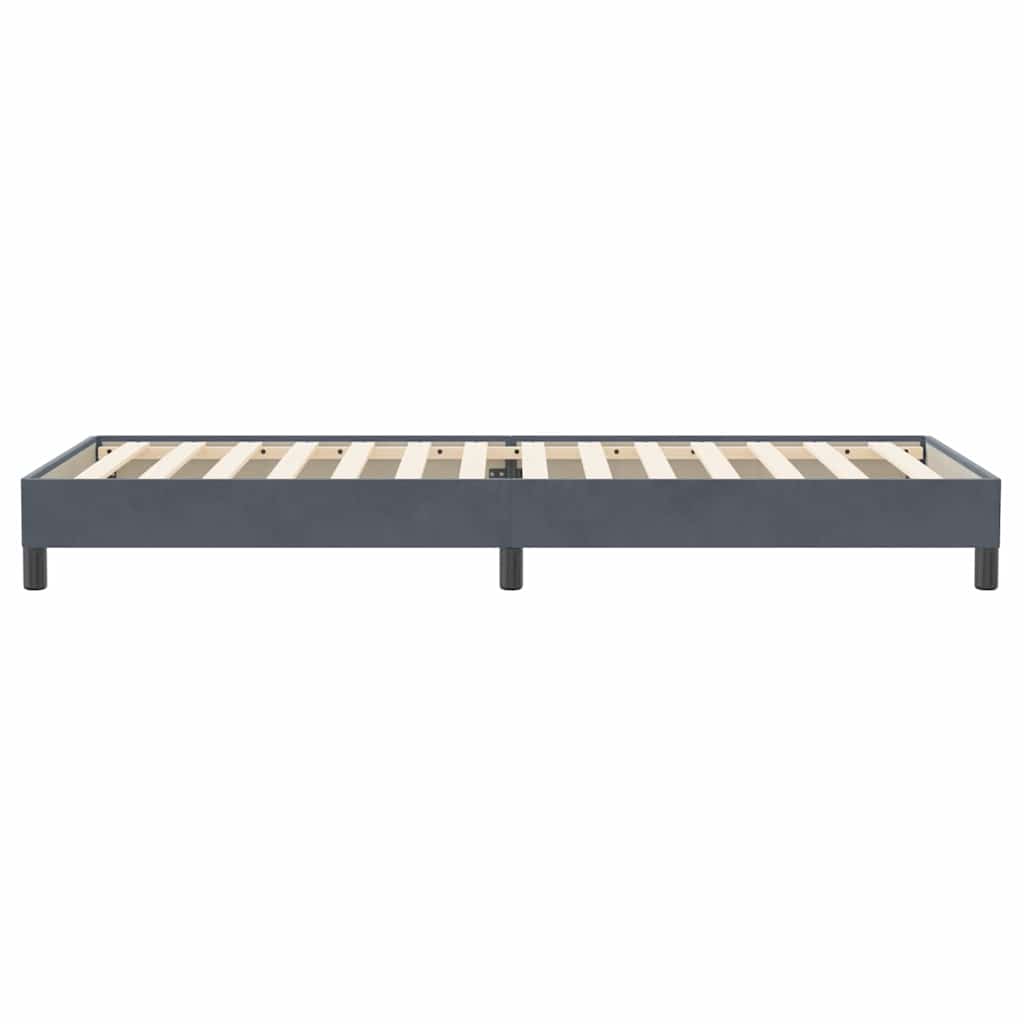 Letto a Molle senza Materasso Grigio Scuro 100x220 cm Velluto