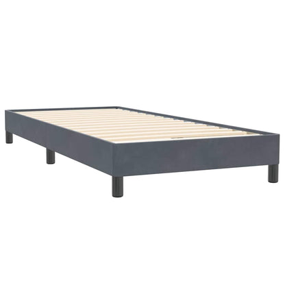 Letto a Molle senza Materasso Grigio Scuro 100x220 cm Velluto