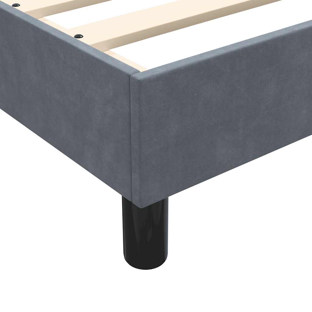 Letto a Molle senza Materasso Grigio Scuro 100x220 cm Velluto
