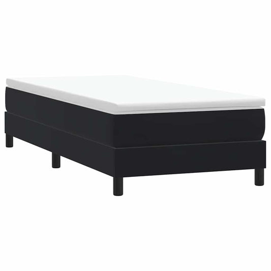 Letto a Molle senza Materasso Nero 100x220 cm in Velluto