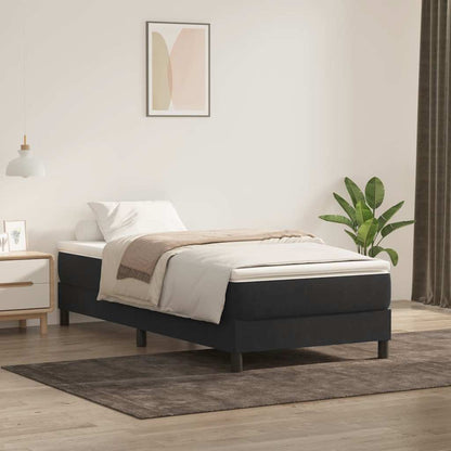 Letto a Molle senza Materasso Nero 100x220 cm in Velluto | homemem39