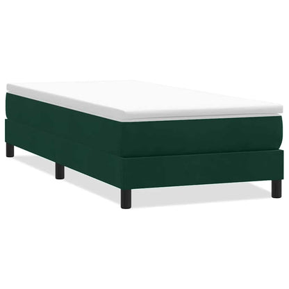 Letto a Molle senza Materasso Verde Scuro 100x220 cm Velluto | homemem39