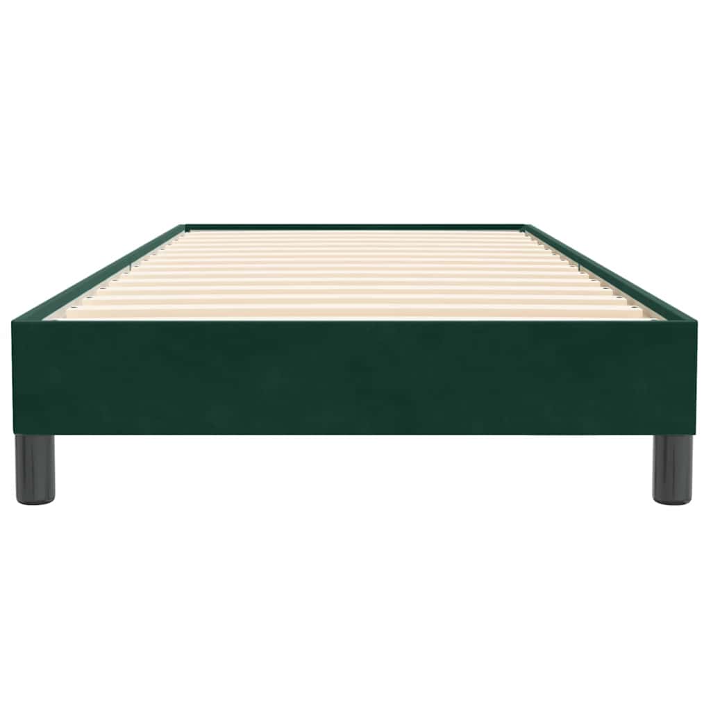 Letto a Molle senza Materasso Verde Scuro 100x220 cm Velluto | homemem39