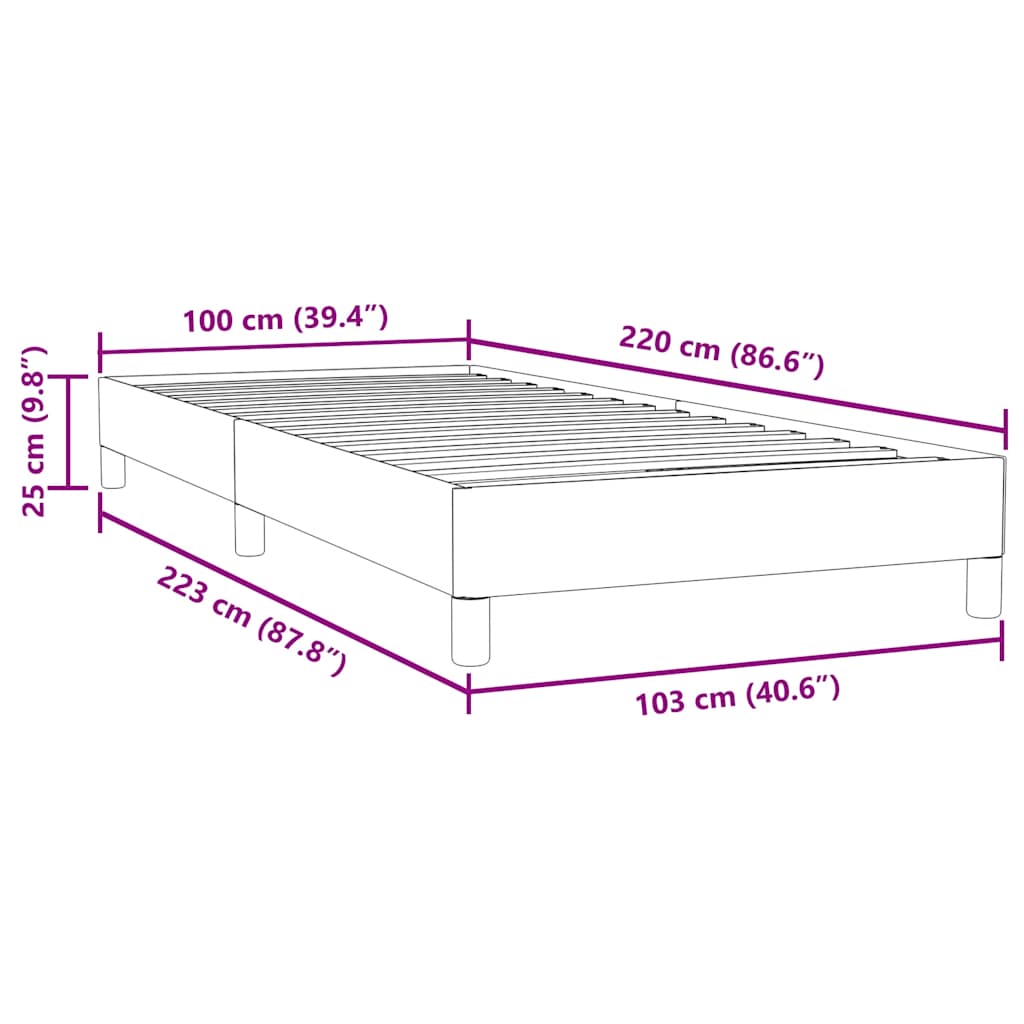 Letto a Molle senza Materasso Verde Scuro 100x220 cm Velluto | homemem39