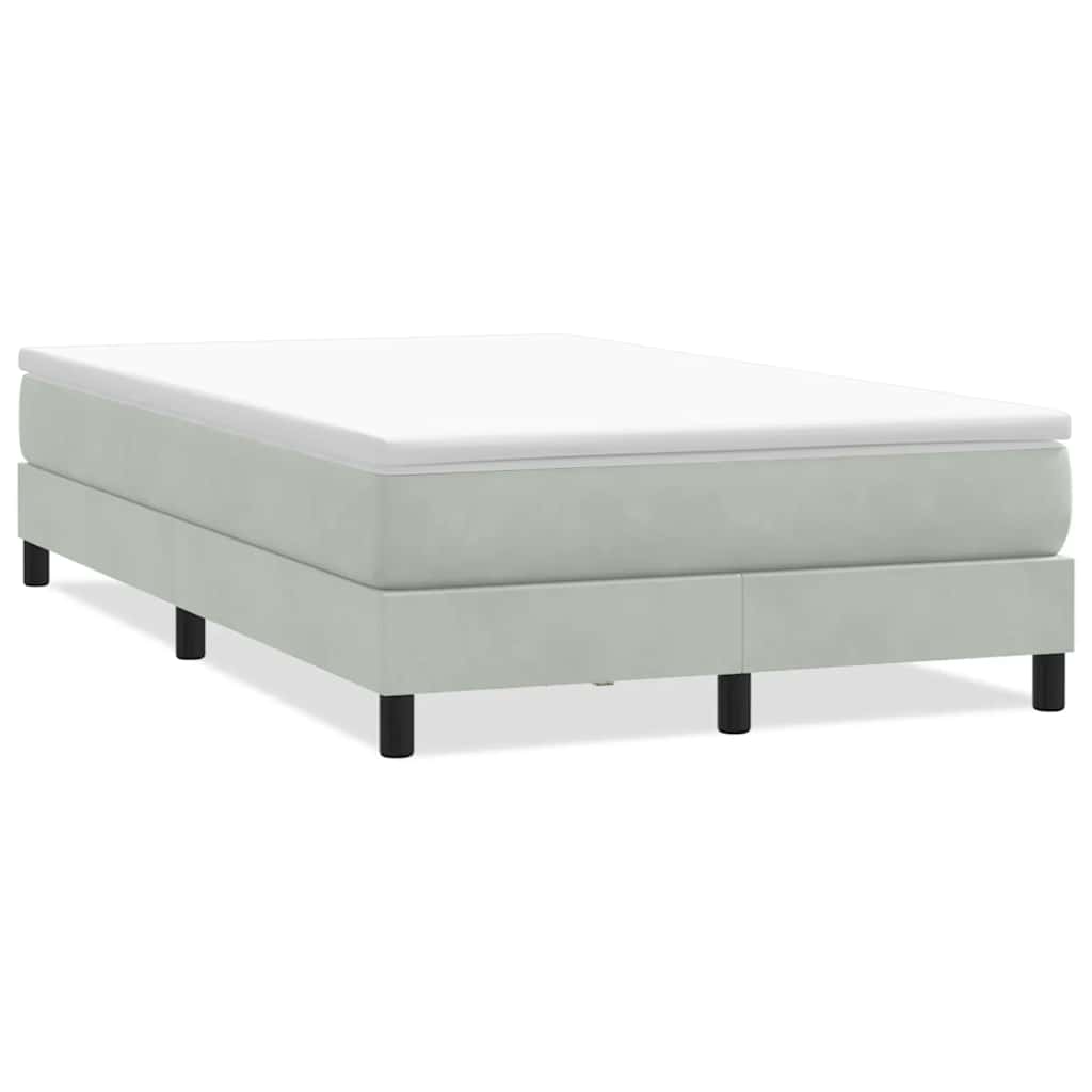 Letto a Molle senza Materasso Grigio Chiaro 120x220cm Velluto