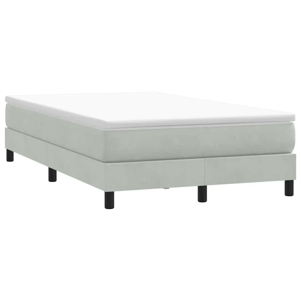 Letto a Molle senza Materasso Grigio Chiaro 120x220cm Velluto | homemem39