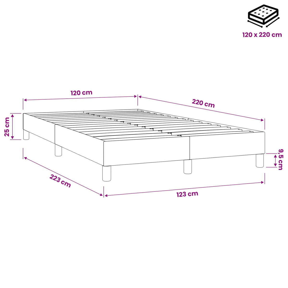 Letto a Molle senza Materasso Verde Scuro 120x220 cm Velluto | homemem39
