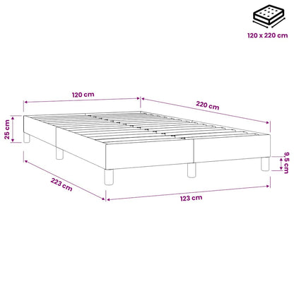 Letto a Molle senza Materasso Rosa 120x220 cm in Velluto