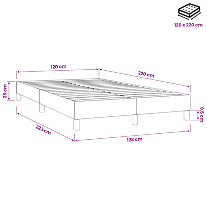 Letto a Molle senza Materasso Rosa 120x220 cm in Velluto