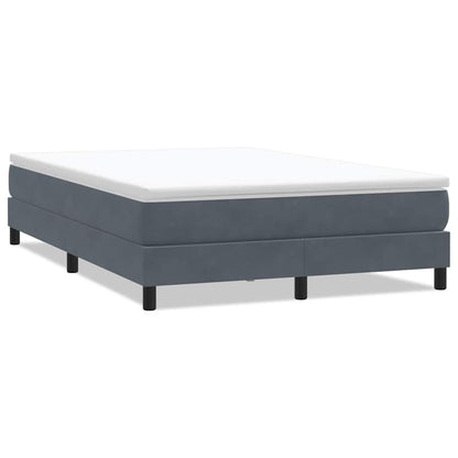 Letto a Molle senza Materasso Grigio Scuro 140x220 cm Velluto | homemem39