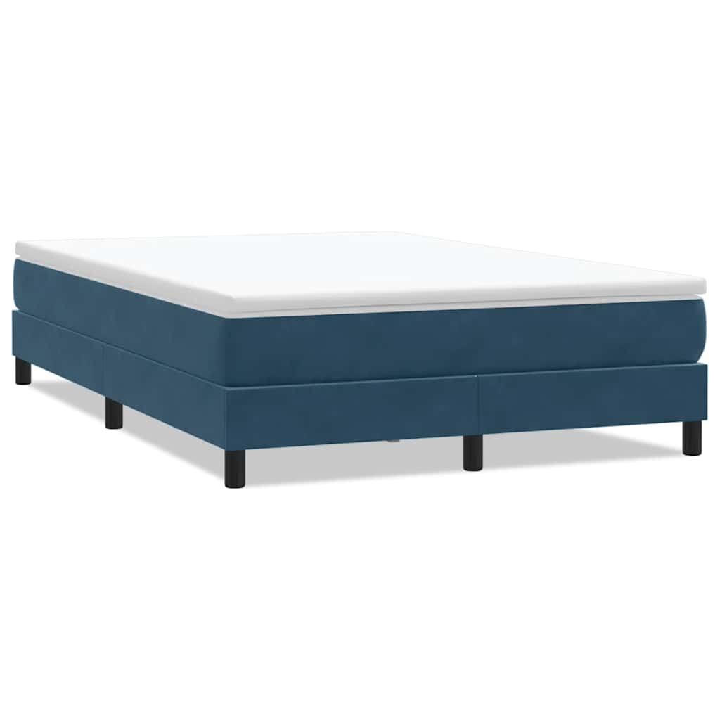 Letto a Molle senza Materasso Blu Scuro 140x220 cm Velluto | homemem39
