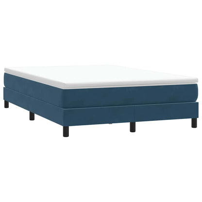 Letto a Molle senza Materasso Blu Scuro 140x220 cm Velluto | homemem39