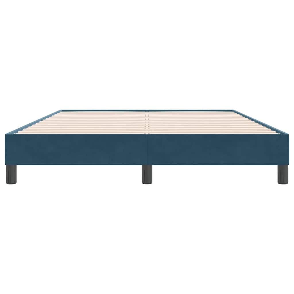 Letto a Molle senza Materasso Blu Scuro 140x220 cm Velluto | homemem39