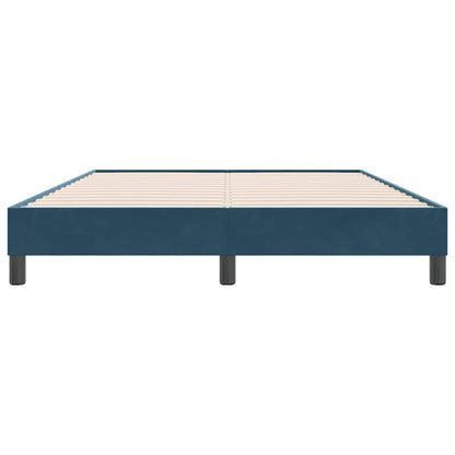 Letto a Molle senza Materasso Blu Scuro 140x220 cm Velluto