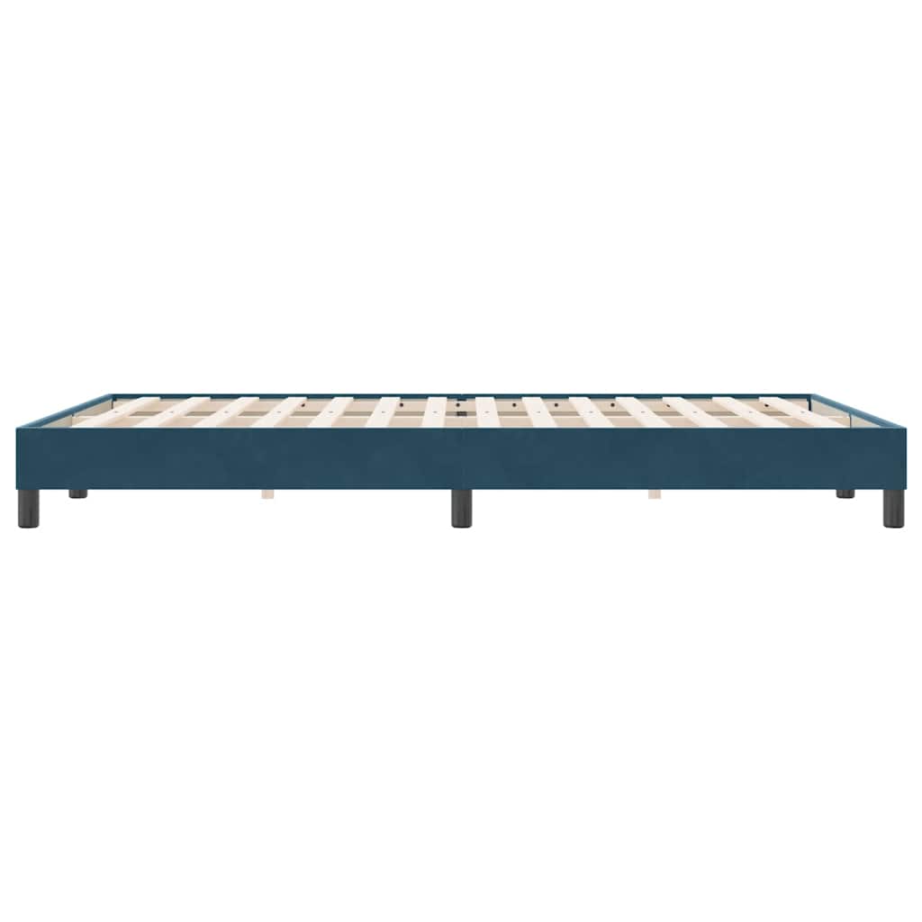 Letto a Molle senza Materasso Blu Scuro 140x220 cm Velluto | homemem39