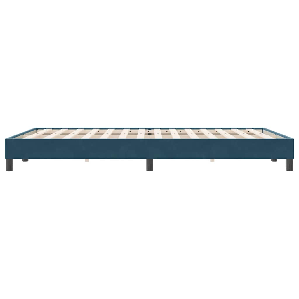 Letto a Molle senza Materasso Blu Scuro 140x220 cm Velluto