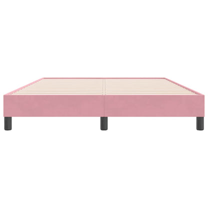 Letto a Molle senza Materasso Rosa 140x220 cm in Velluto | homemem39