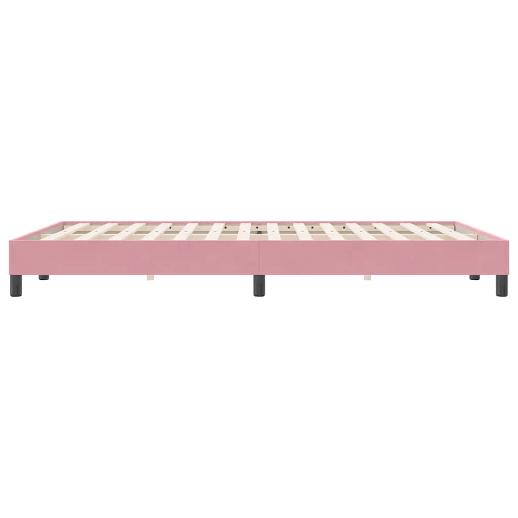Letto a Molle senza Materasso Rosa 140x220 cm in Velluto | homemem39