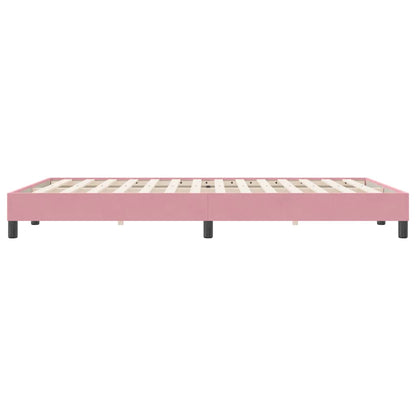Letto a Molle senza Materasso Rosa 140x220 cm in Velluto | homemem39