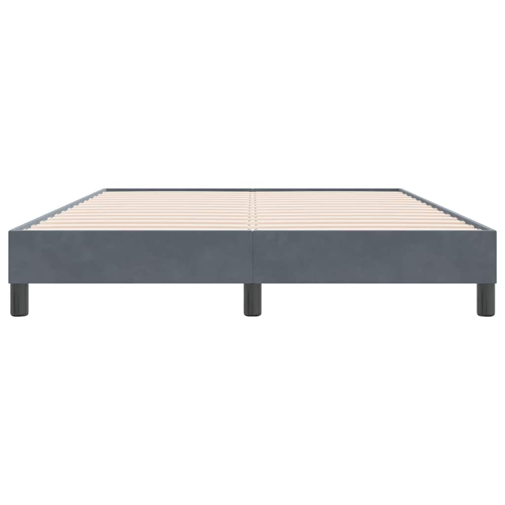Letto a Molle senza Materasso Grigio Scuro 160x220 cm Velluto | homemem39