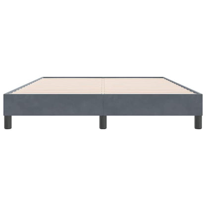 Letto a Molle senza Materasso Grigio Scuro 160x220 cm Velluto | homemem39