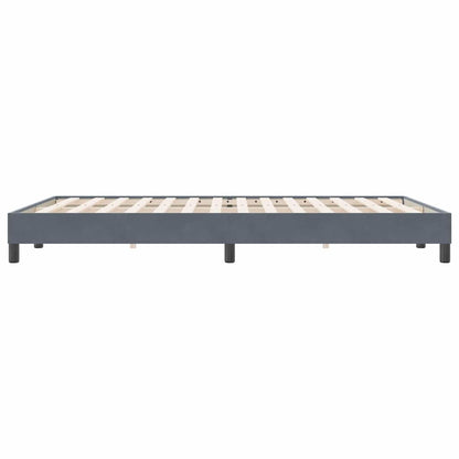 Letto a Molle senza Materasso Grigio Scuro 160x220 cm Velluto | homemem39
